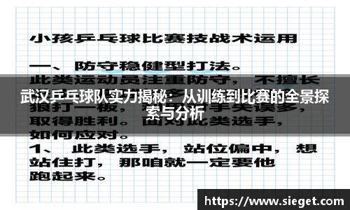 武汉乒乓球队实力揭秘：从训练到比赛的全景探索与分析