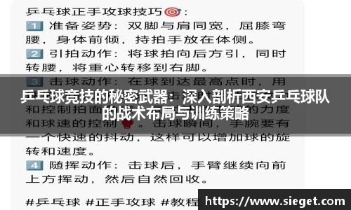乒乓球竞技的秘密武器：深入剖析西安乒乓球队的战术布局与训练策略