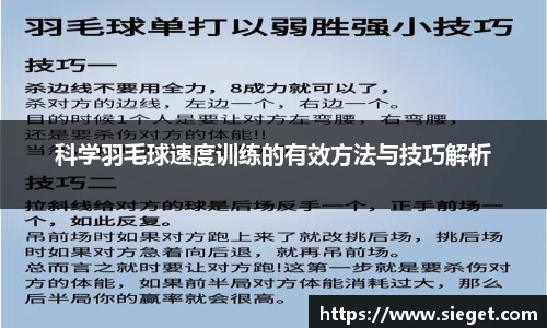 科学羽毛球速度训练的有效方法与技巧解析